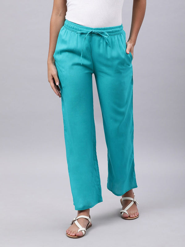 Souchii Blue Liva Palazzos - Distacart