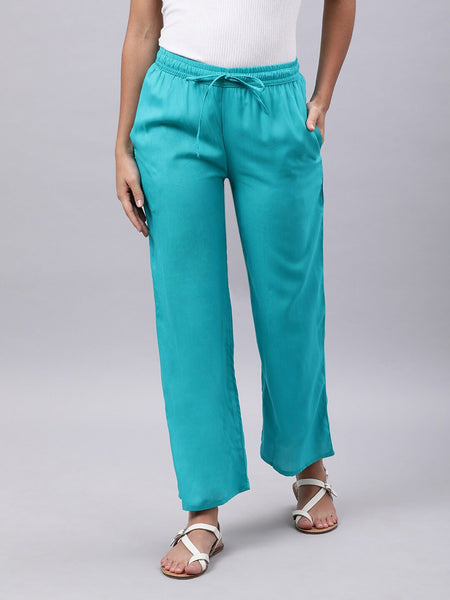 Souchii Blue Liva Palazzos - Distacart