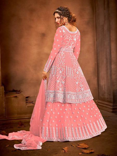 Dusty Pink Heavy Embroidered Traditional Gharara Suit
