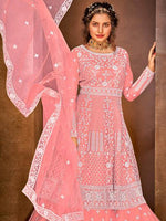 Thumbnail for Myra Dusty Pink Heavy Embroidered Traditional Gharara Suit online