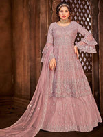 Thumbnail for Myra Lilac Heavy Embroidered Gharara Suit