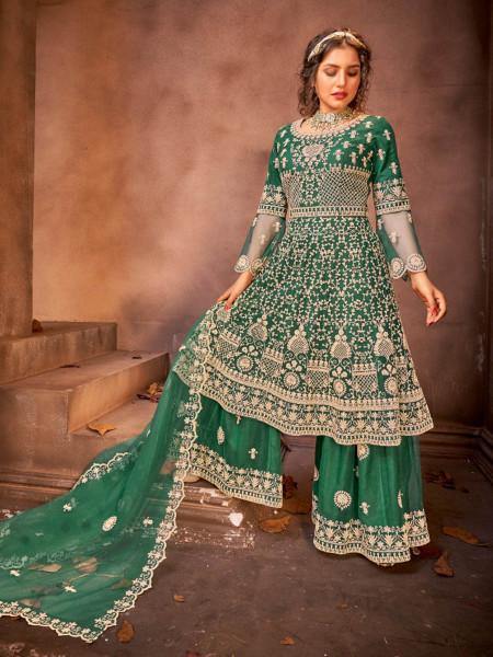 Myra Green Heavy Embroidered Gharara Suit online