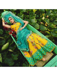Thumbnail for Beautiful Multicolour Silk Muslan Printed Traditional Lehenga