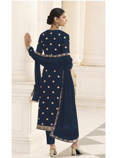 Navy Blue Jacket style Heavy Embroidered