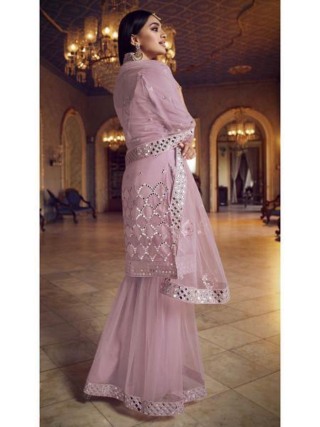Baby Pink Heavy Beautiful Embroidered Gharara Suit