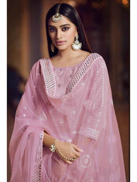 Thumbnail for Myra Baby Pink Heavy Embroidered Gharara Suit Online