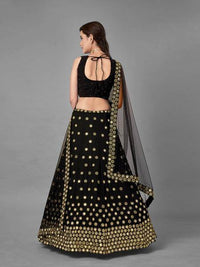 Thumbnail for Myra Black Heavy Embroidered Georgette Bridal