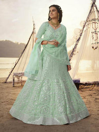 Thumbnail for Myra Firoze Embroidered Organza Bridal Lehenga