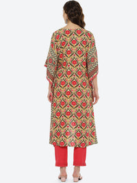 Thumbnail for Biba Women Pink Floral Printed Pure Cotton Kurta with Trousers - Distacart