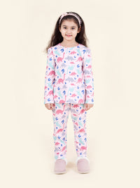 Thumbnail for Set-2 Girls Pink Grey Printed Night Suit - Mini Marvels - Distacart