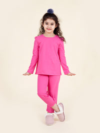 Thumbnail for Girls Navy Blue Pink Pack Of 2 Night Suit - Mini Marvels - Distacart