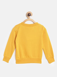 Thumbnail for Girls Yellow Black Printed T-Shirt With Pyjamas - Mini Marvels - Distacart