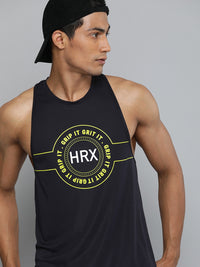 Thumbnail for HRX by Hrithik Roshan Training Men Black Rapid-Dry Typography Printed T-shirt - Distacart