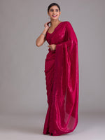 Thumbnail for Koskii Maroon Embellished Sequinned Saree - Distacart