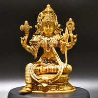Thumbnail for Brass Raja Rajeshwari Idol - Divine Empress of Cosmic Power and Grace - 1
