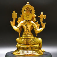 Thumbnail for Brass Raja Rajeshwari Idol - Divine Empress of Cosmic Power and Grace - 3