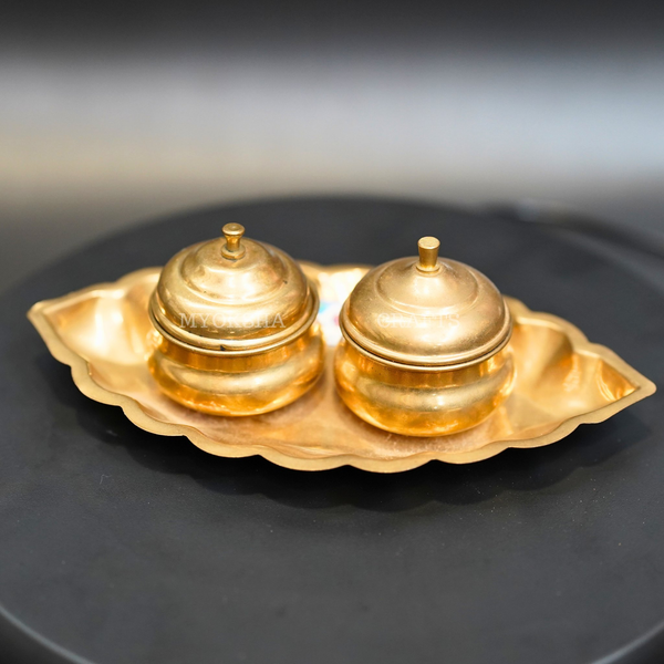 Brass Haldi Kumkum Holder - 1