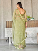 Thumbnail for Tikhi Imli Sequinned Organza Saree - Distacart