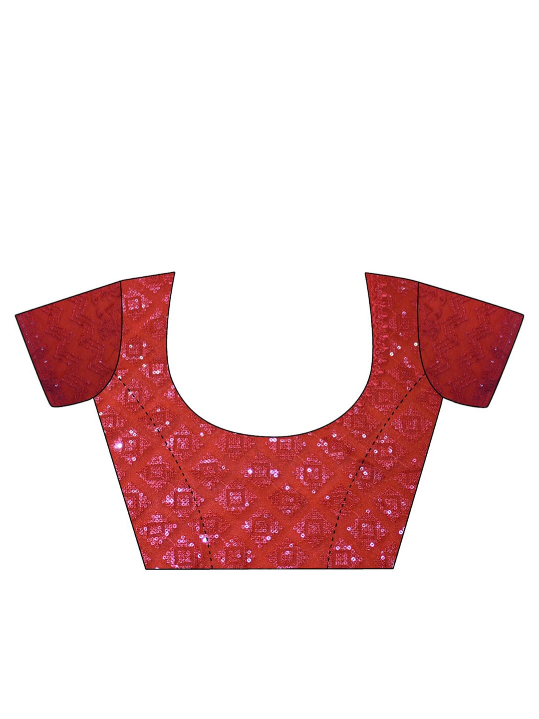 Mitera Red Striped Embroidered Saree - Distacart