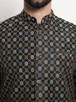 Thumbnail for Sojanya Ethnic Motifs Woven Design Embroidered Straight Kurta & Churidar With Nehru Jacket - Distacart