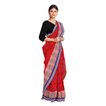 Thumbnail for Exclusive Collection 100% Pure Cotton Red Tant Saree With Hand Weaving Work - Distacart