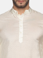 Thumbnail for Sethukrishna Mens Off-White Kurta with Pyjamas - Distacart