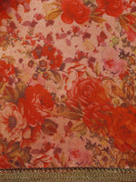 Thumbnail for Tikhi Imli Red Floral Organza Saree - Distacart
