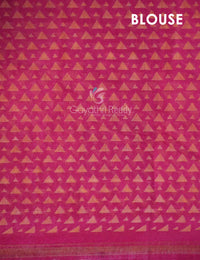 Thumbnail for Shades of Dark Green With Rose Pink Blouse Creeper Design Semi Chanderi Saree By Gayathri Reddy Designer Studio - Distacart