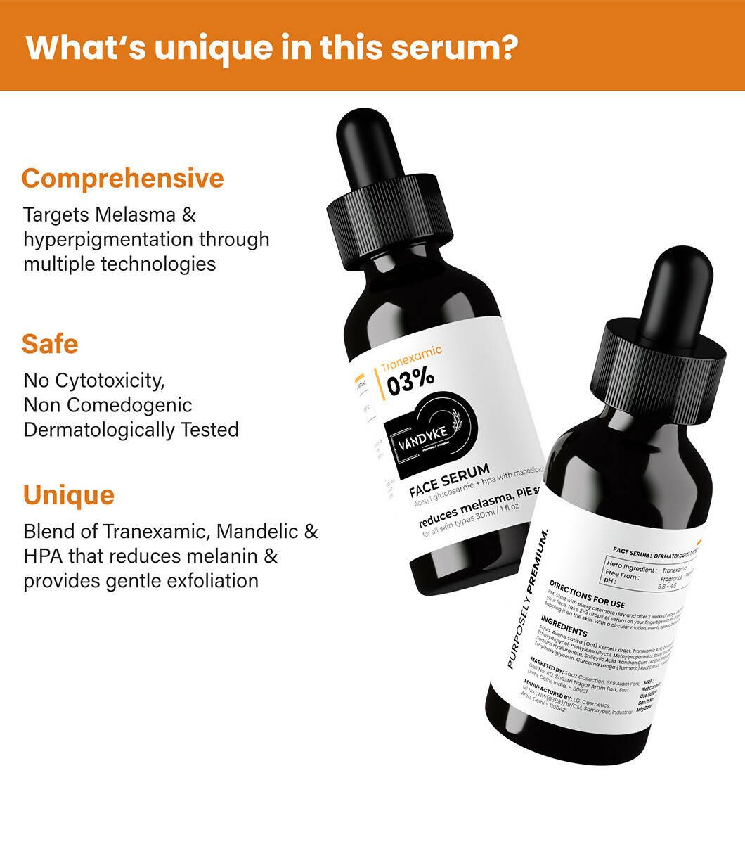 Vandyke Tranexamic 03% Face Serum - Distacart