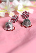 Thumbnail for Mominos Fashion Johar Kamal Kundan Work Jhumka With Maroon Beads - Distacart