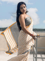 Thumbnail for Kalini Floral Printed Pure Cotton Bagru Saree - Distacart