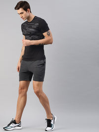 Thumbnail for HRX by Hrithik Roshan Men Black Printed Rapid Dry Lightweight Regular Fit Running T-shirt - Distacart