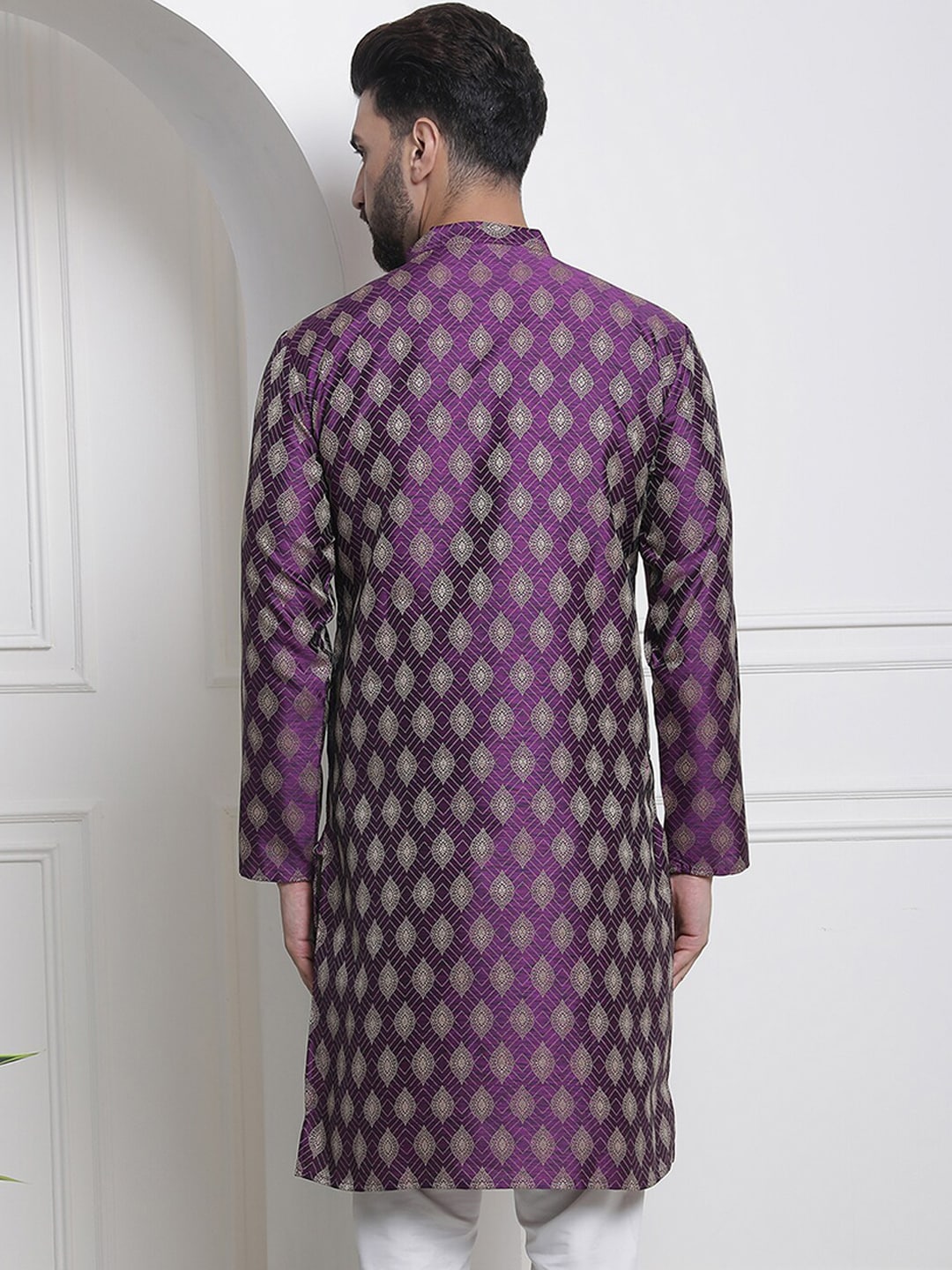 Sojanya Ethnic Motifs Woven Design Jacquard Regular Kurta - Distacart