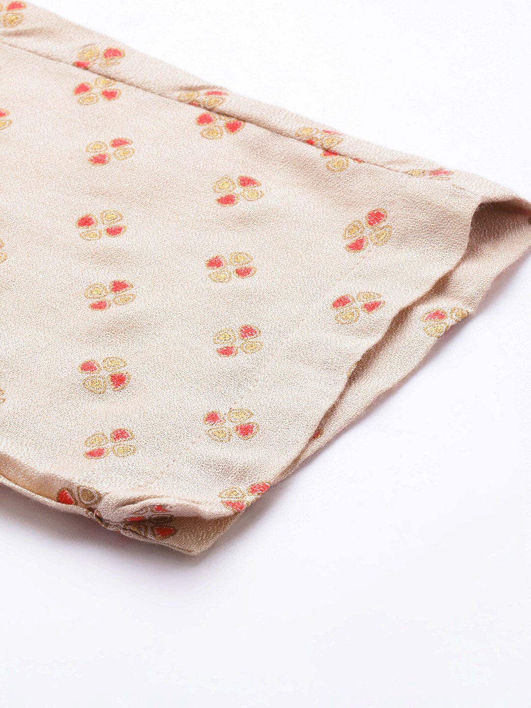 HERE&NOW Women Cream-Coloured Floral Embroidered Kurta with Trousers - Distacart