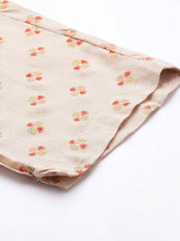 Thumbnail for HERE&NOW Women Cream-Coloured Floral Embroidered Kurta with Trousers - Distacart
