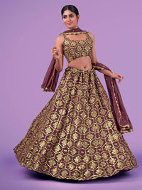 Thumbnail for Myra Lilac Georgette Embroidered Designer Lehenga - Distacart