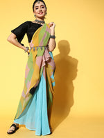 Thumbnail for Tikhi Imli Abstract Poly Georgette Saree Border - Distacart