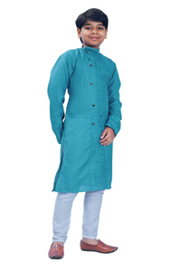 Thumbnail for DEIANA'S Casual Designer Kurta Pyjama Set For Boys And kids (Blue) - Distacart