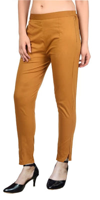 Thumbnail for PAVONINE Dark Skin Color Stretchable Cotton Lycra Fabric Pencil Pant For Women - Distacart