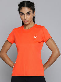 Thumbnail for HRX by Hrithik Roshan Women Orange Typography Printed T-shirt - Distacart