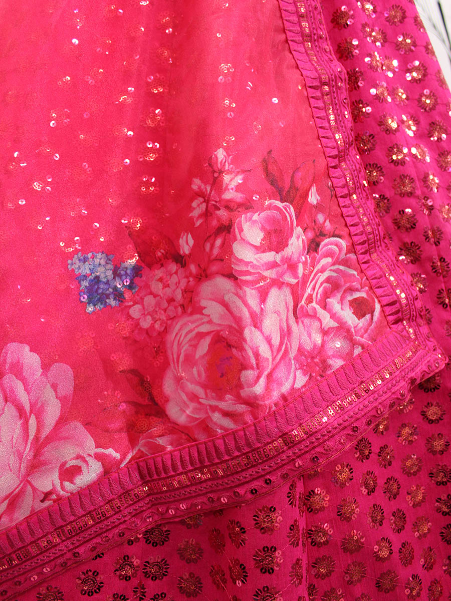 Myra Deep Pink Art Silk Embroidered Designer Lehenga - Distacart