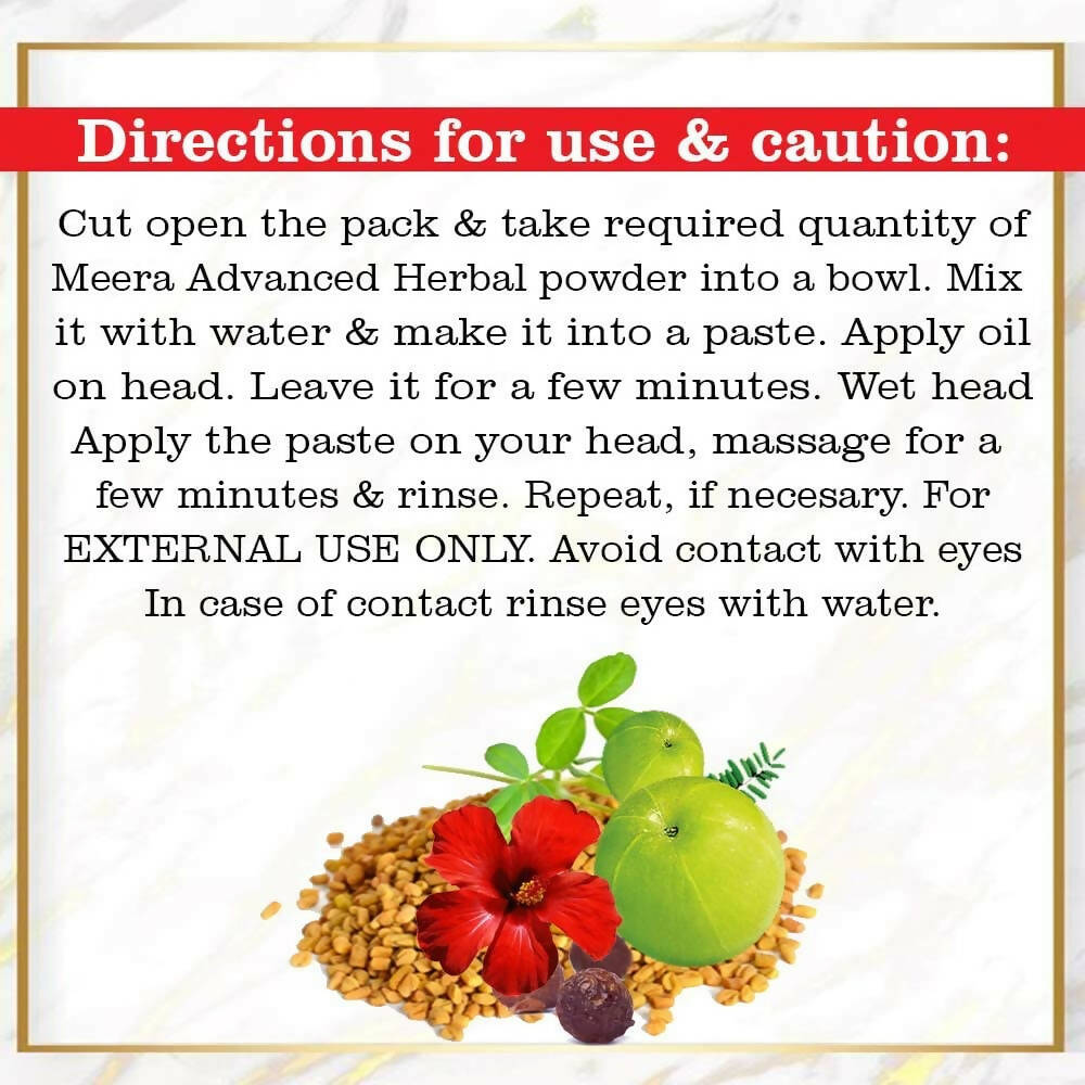 Meera Herbal Hairwash Powder With 11 Naturals Herbs - Distacart