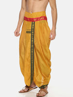 Thumbnail for Sethukrishna Men Mustard Yellow Solid Readymade Dhoti Pant - Distacart