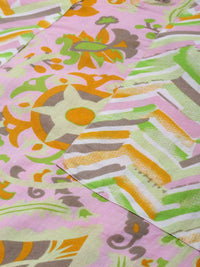 Thumbnail for Sangria Women Pink & Yellow Ethnic Motifs Printed Cotton Kurta with Trousers & Dupatta - Distacart