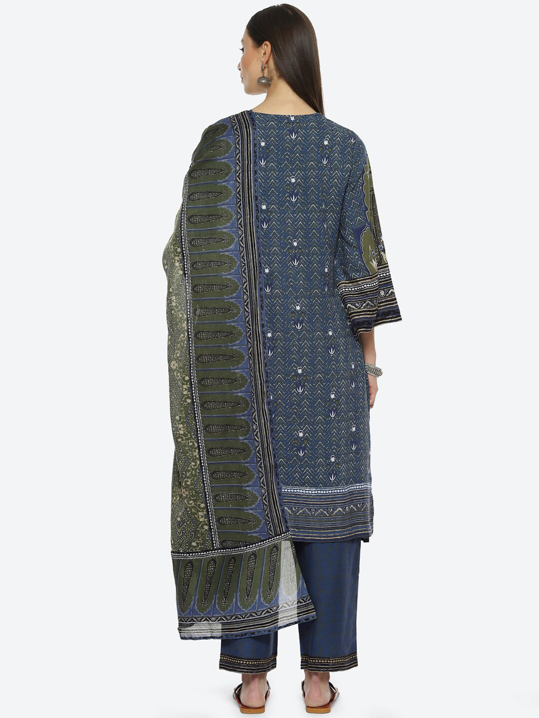Biba Women Floral Printed Kurta with Palazzos & With Dupatta - Distacart