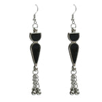 Thumbnail for Mominos Fashion Johar Kamal Oxidised Silver-Plated Meenakari Long Necklace Set - Distacart