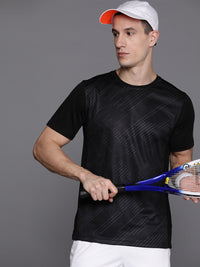 Thumbnail for HRX by Hrithik Roshan Geometric Printed Regular Fit Rapid-Dry Racket Sport T-shirt - Distacart
