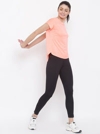 Thumbnail for MKH Women Orange Dri-FIT Sports T-shirt - Distacart