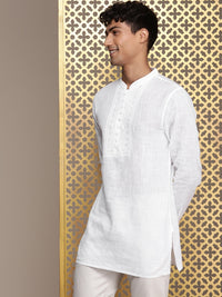 Thumbnail for House of Pataudi Ethnic Motifs Embroidered Thread Work Pure Cotton Jashn Kurta - Distacart