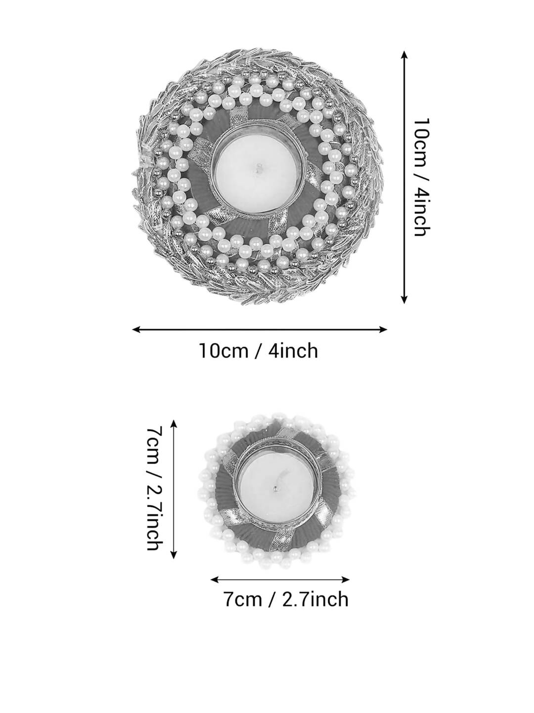 Tied Ribbons Set Of 5 Golden Diwali Dcoration Tealight Candle Holder - Distacart